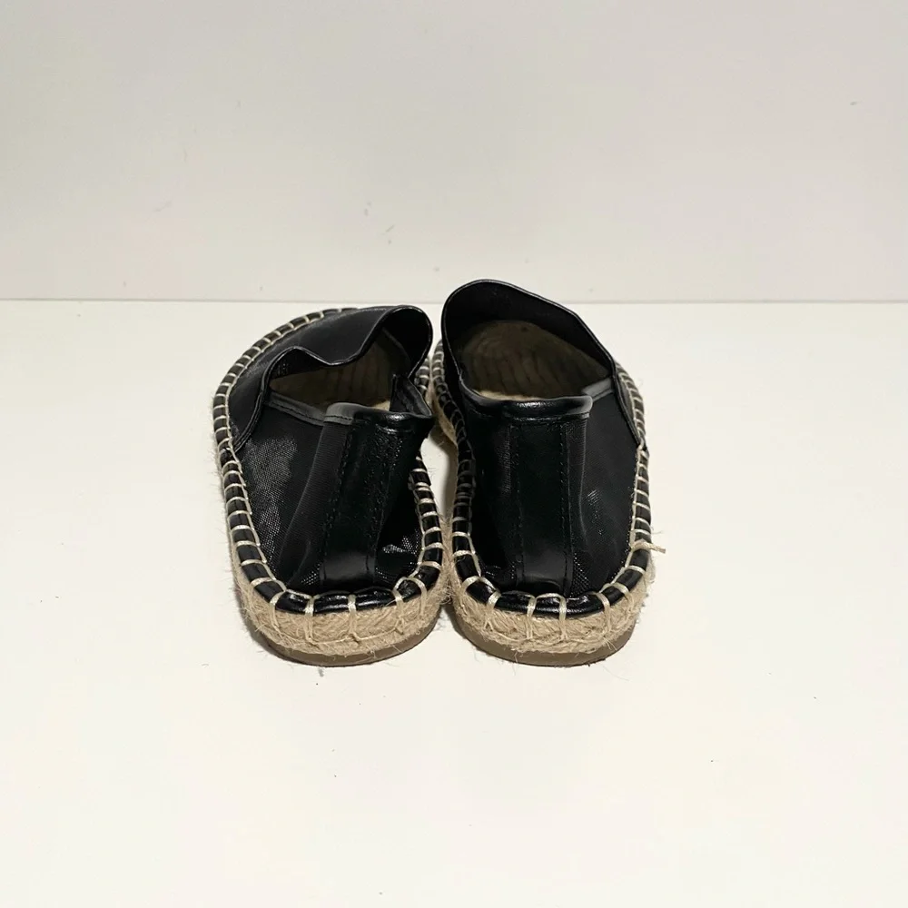 Zara Black Espadrille‎ Mesh Slip On Shoes 37